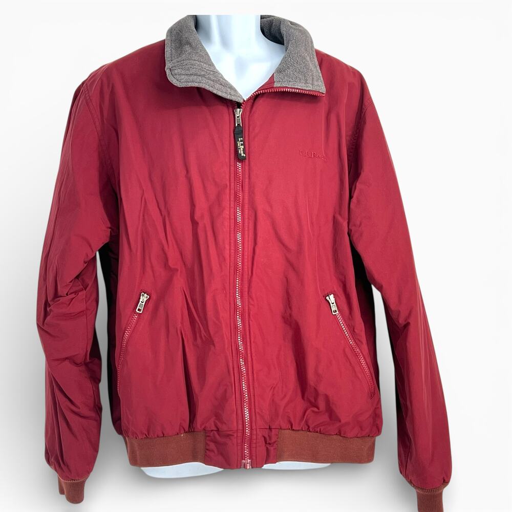 LL BEAN Men's Winter Bomber Jacket Coat Fleece Lined. L Wind Resistant Gorpcore - Picture 2 of 9
